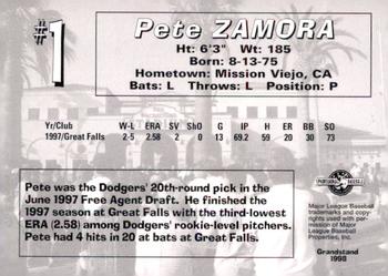 1998 Grandstand San Bernardino Stampede #NNO Pete Zamora Back
