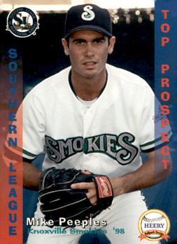 1998 Grandstand Southern League Top Prospects #29 Mike Peeples Front