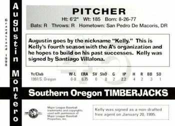 1998 Grandstand Southern Oregon Timberjacks #NNO Agustin Montero Back