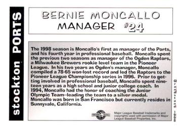 1998 Grandstand Stockton Ports #NNO Bernie Moncallo Back
