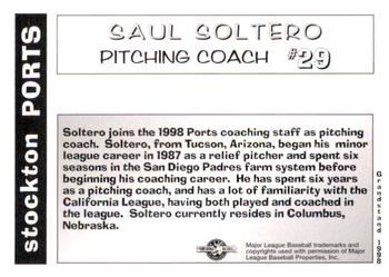 1998 Grandstand Stockton Ports #NNO Saul Soltero Back