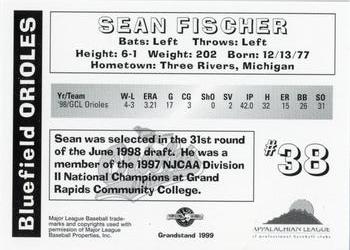 1999 Grandstand Bluefield Orioles #NNO Sean Fischer Back
