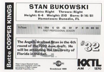 1999 Grandstand Butte Copper Kings #NNO Stan Bukowski Back