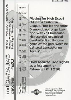 1999 Grandstand El Paso Diablos #NNO Rod Barajas Back