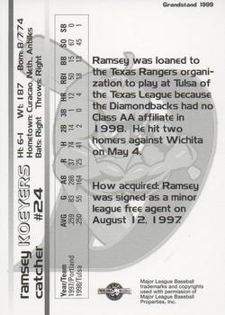 1999 Grandstand El Paso Diablos #NNO Ramsey Koeyers Back