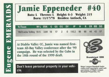 1999 Grandstand Eugene Emeralds #NNO Jamie Eppeneder Back