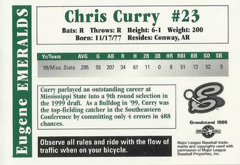 1999 Grandstand Eugene Emeralds #NNO Chris Curry Back
