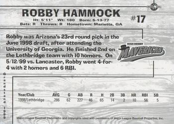 1999 Grandstand High Desert Mavericks #NNO Robby Hammock Back