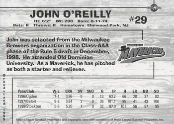 1999 Grandstand High Desert Mavericks #NNO John O'Reilly Back