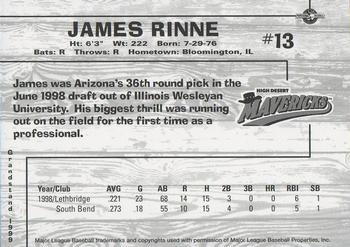 1999 Grandstand High Desert Mavericks #NNO James Rinne Back
