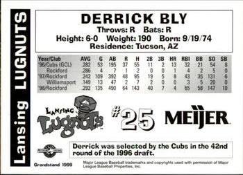 1999 Grandstand Lansing Lugnuts #NNO Derrick Bly Back