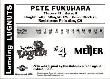 1999 Grandstand Lansing Lugnuts #NNO Pete Fukuhara Back