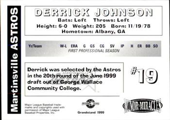 1999 Grandstand Martinsville Astros #NNO Derrick Johnson Back