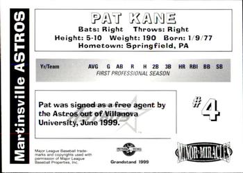 1999 Grandstand Martinsville Astros #NNO Pat Kane Back