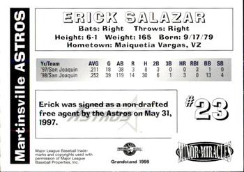 1999 Grandstand Martinsville Astros #NNO Erick Salazar Back