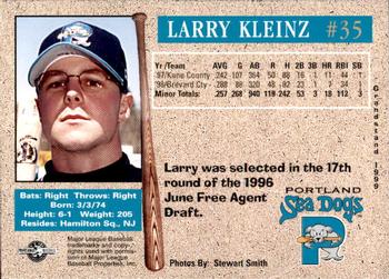 1999 Grandstand Portland Sea Dogs #NNO Larry Kleinz Back