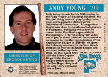 1999 Grandstand Portland Sea Dogs #NNO Andy Young Back
