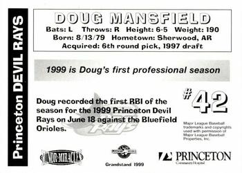 1999 Grandstand Princeton Devil Rays #NNO Doug Mansfield Back