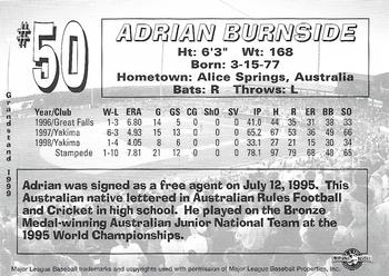 1999 Grandstand San Bernardino Stampede #NNO Adrian Burnside Back