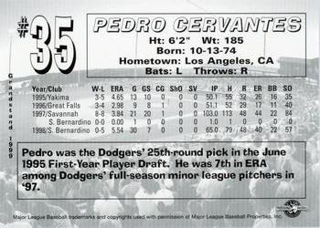 1999 Grandstand San Bernardino Stampede #NNO Pedro Cervantes Back