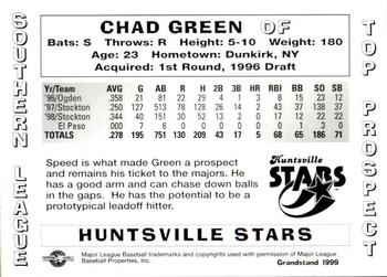 1999 Grandstand Southern League Top Prospects #NNO Chad Green Back