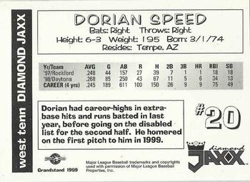 1999 Grandstand West Tenn Diamond Jaxx #NNO Dorian Speed Back