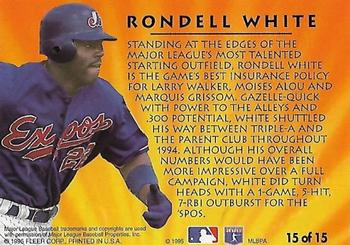 1995 Ultra - 2nd Year Standouts Gold Medallion #15 Rondell White Back