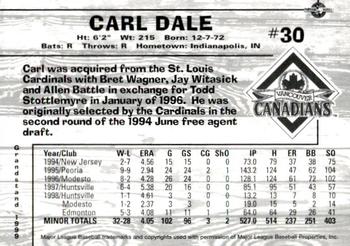 1999 Grandstand Vancouver Canadians #NNO Carl Dale Back