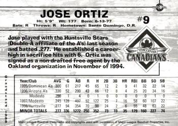 1999 Grandstand Vancouver Canadians #NNO Jose Ortiz Back