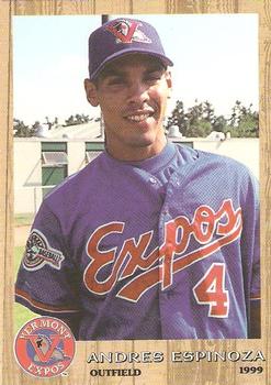 1999 Grandstand Vermont Expos #NNO Andres Espinoza Front