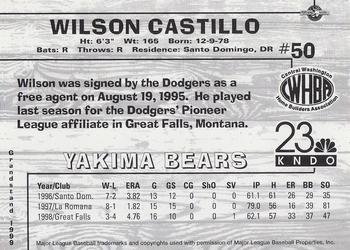 1999 Grandstand Yakima Bears #NNO Wilson Castillo Back