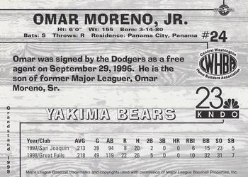 1999 Grandstand Yakima Bears #NNO Omar Moreno  Back