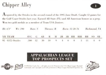 1996 Best Appalachian League Top Prospects #1 Chipper Alley Back