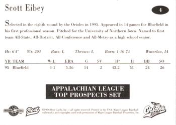 1996 Best Appalachian League Top Prospects #4 Scott Eibey Back