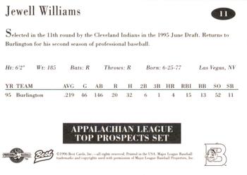 1996 Best Appalachian League Top Prospects #11 Jewell Williams Back