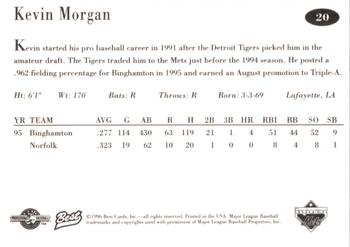 1996 Best Binghamton Mets #20 Kevin Morgan Back