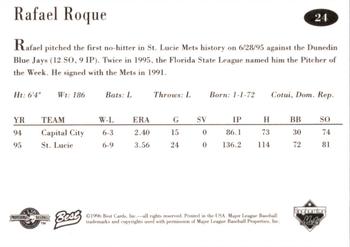 1996 Best Binghamton Mets #24 Rafael Roque Back