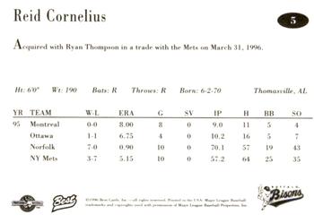1996 Best Buffalo Bisons #5 Reid Cornelius Back