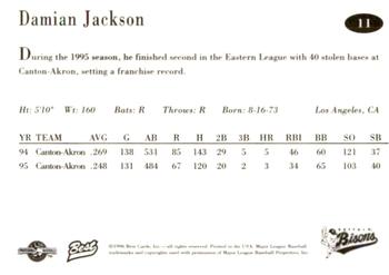 1996 Best Buffalo Bisons #11 Damian Jackson Back