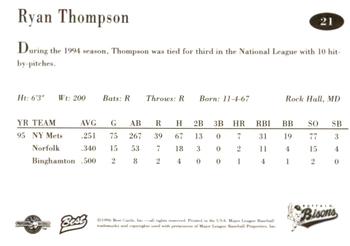 1996 Best Buffalo Bisons #21 Ryan Thompson Back