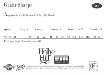 1996 Best Burlington Indians #24 Grant Sharpe Back