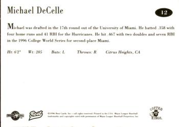 1996 Best Butte Copper Kings #12 Michael DeCelle Back