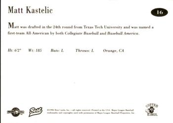 1996 Best Butte Copper Kings #16 Matt Kastelic Back