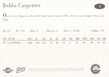 1996 Best Columbus Clippers #4 Bubba Carpenter Back