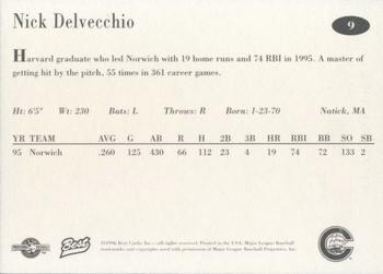 1996 Best Columbus Clippers #9 Nick Delvecchio Back
