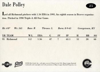1996 Best Columbus Clippers #25 Dale Polley Back