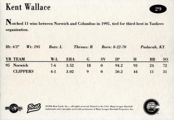 1996 Best Columbus Clippers #29 Kent Wallace Back