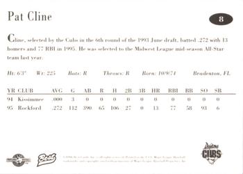 1996 Best Daytona Cubs #8 Pat Cline Back