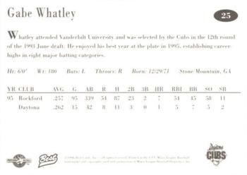 1996 Best Daytona Cubs #25 Gabe Whatley Back
