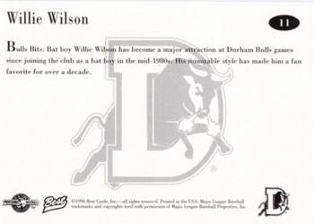 1996 Best Durham Bulls Blue #11 Willie Wilson Back